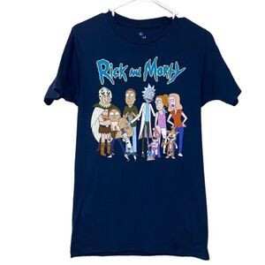 Adult Swim Rick and Morty Cotton Graphic T-Shirt Size Small